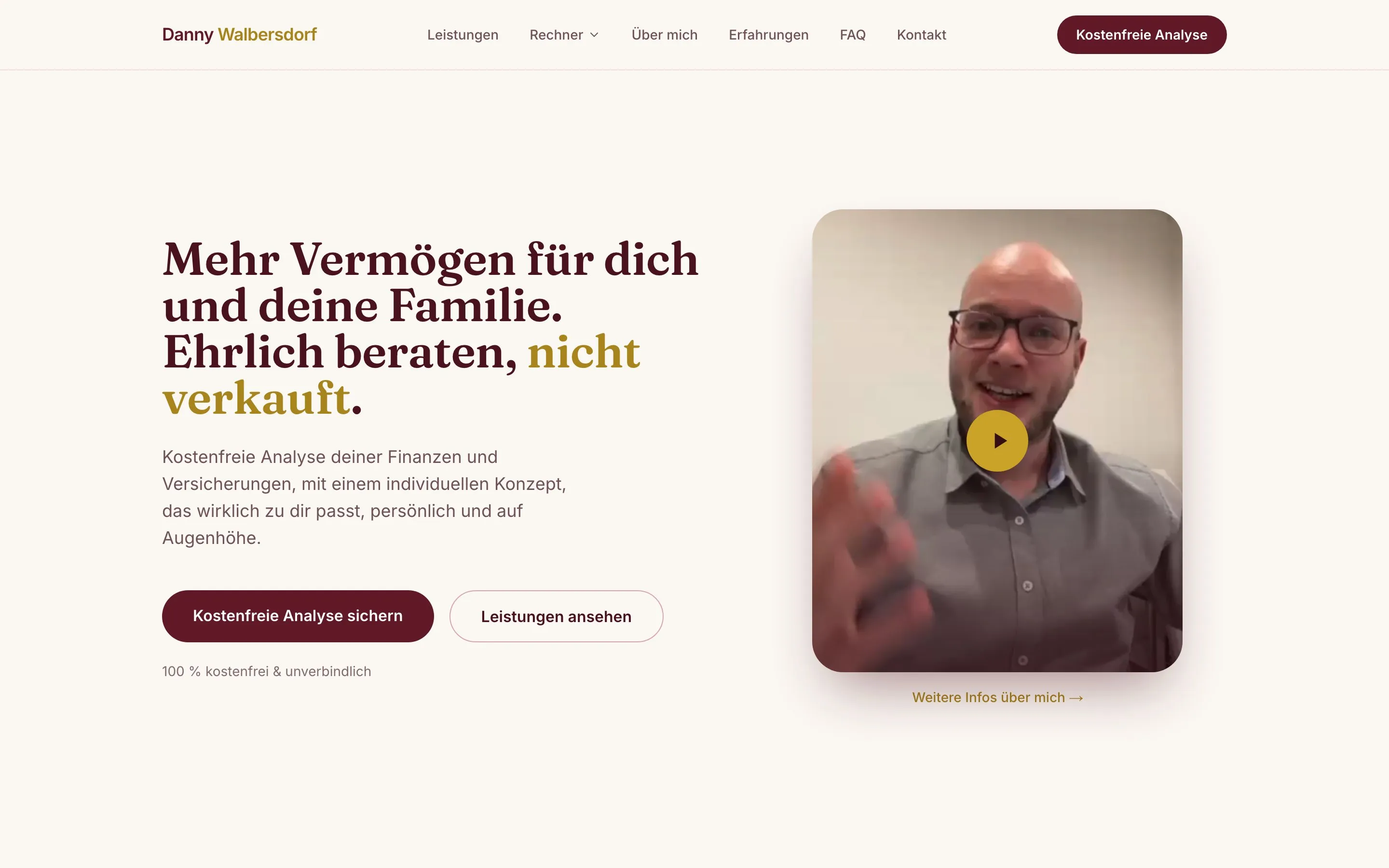 Startseite von Danny Walbersdorf am Laptop